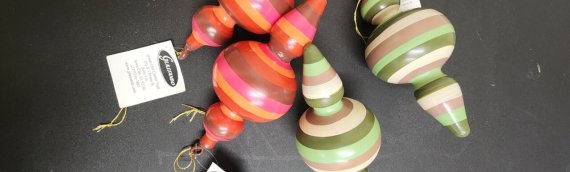 7 Hand Painted Blown Glass ornaments