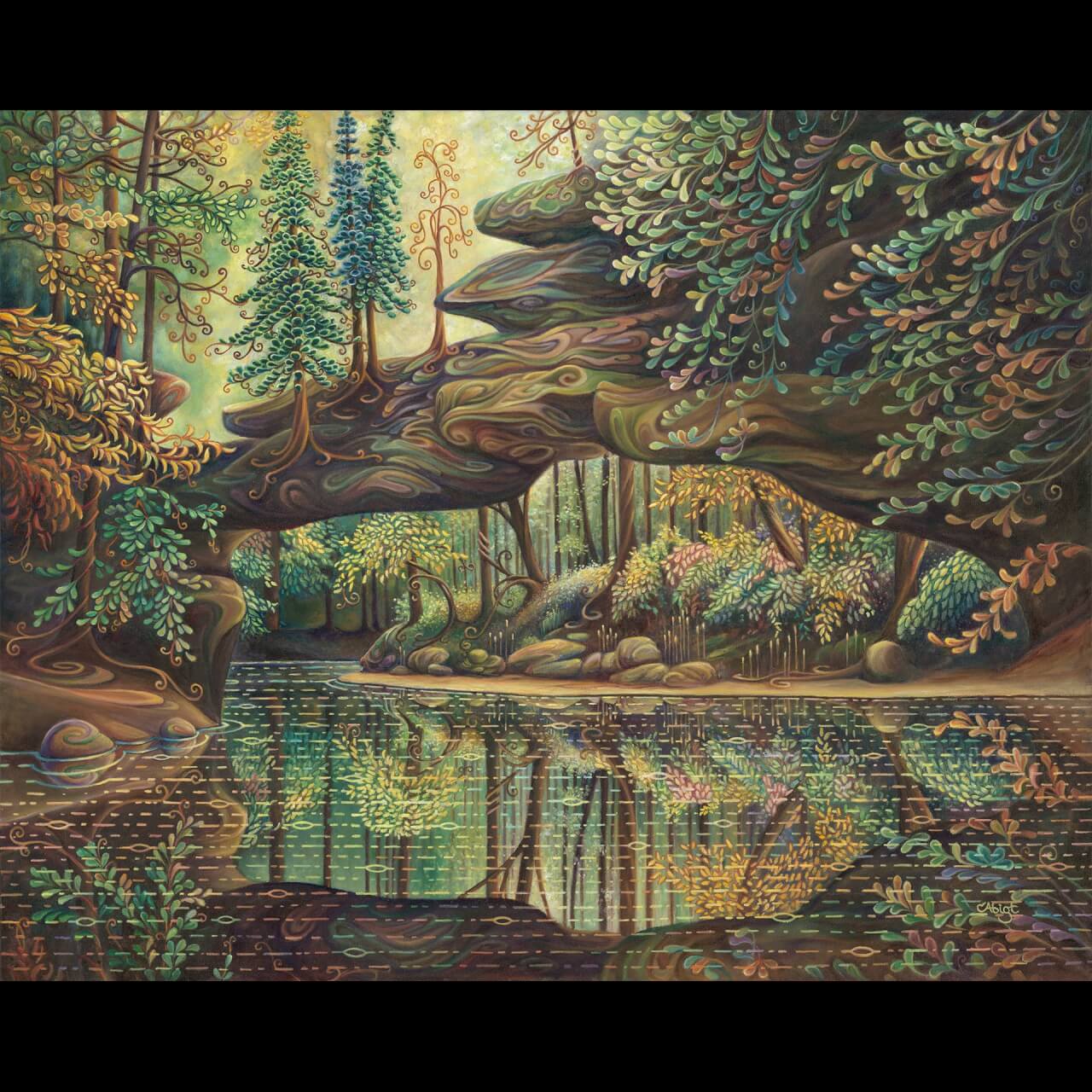 abigt painting of forest