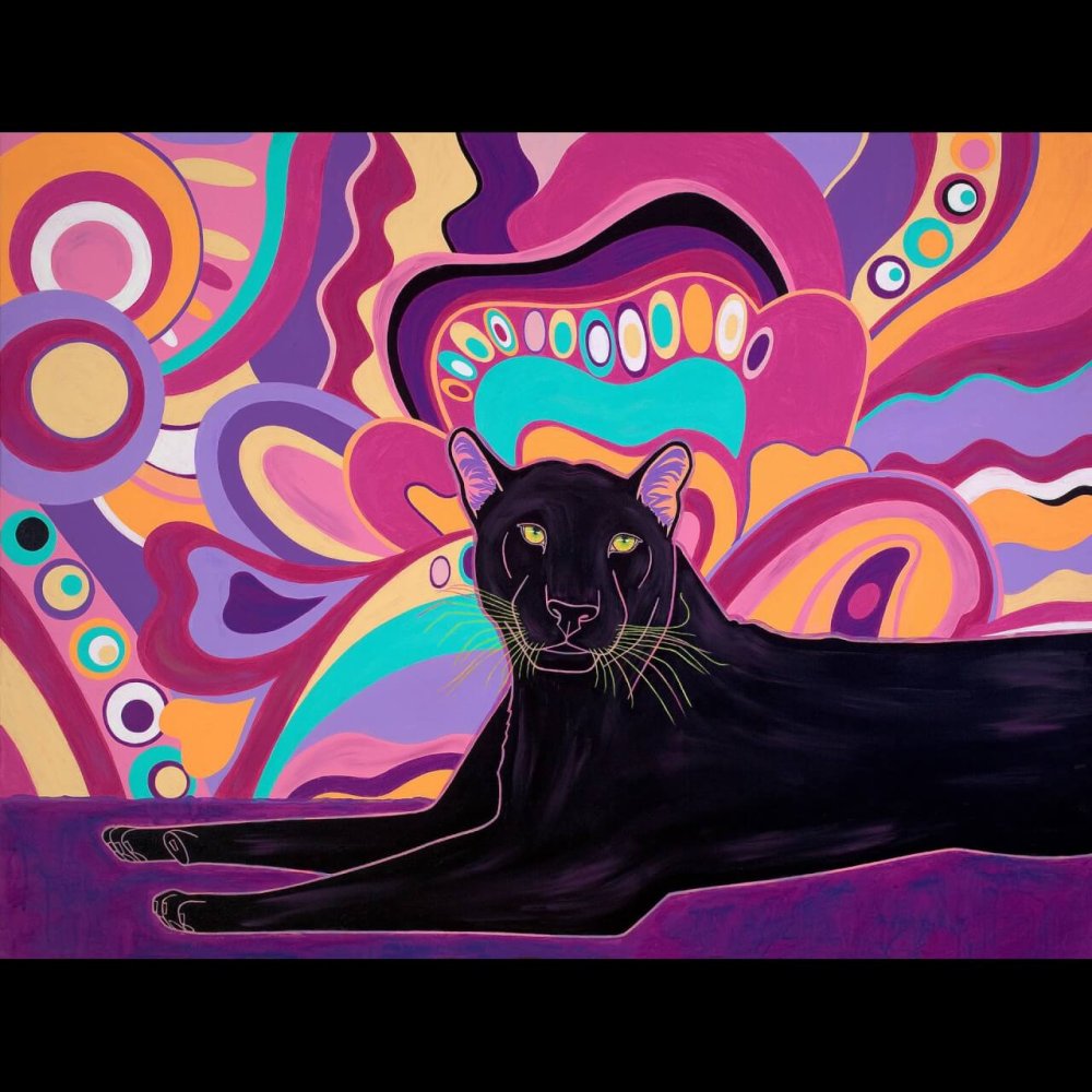 Bond Panther purple mural