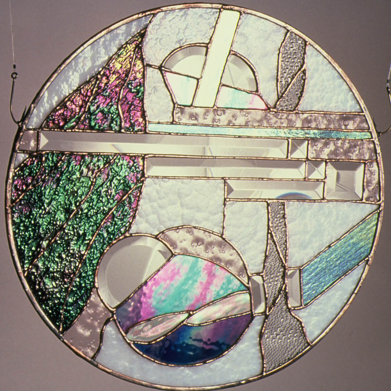 sculpture with multicolor opalescent glass