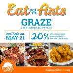 Eat for the Arts Graze graphic with chicken lips and pasta