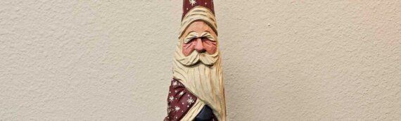 Carved Wooden Santa by Gregory Macdonald