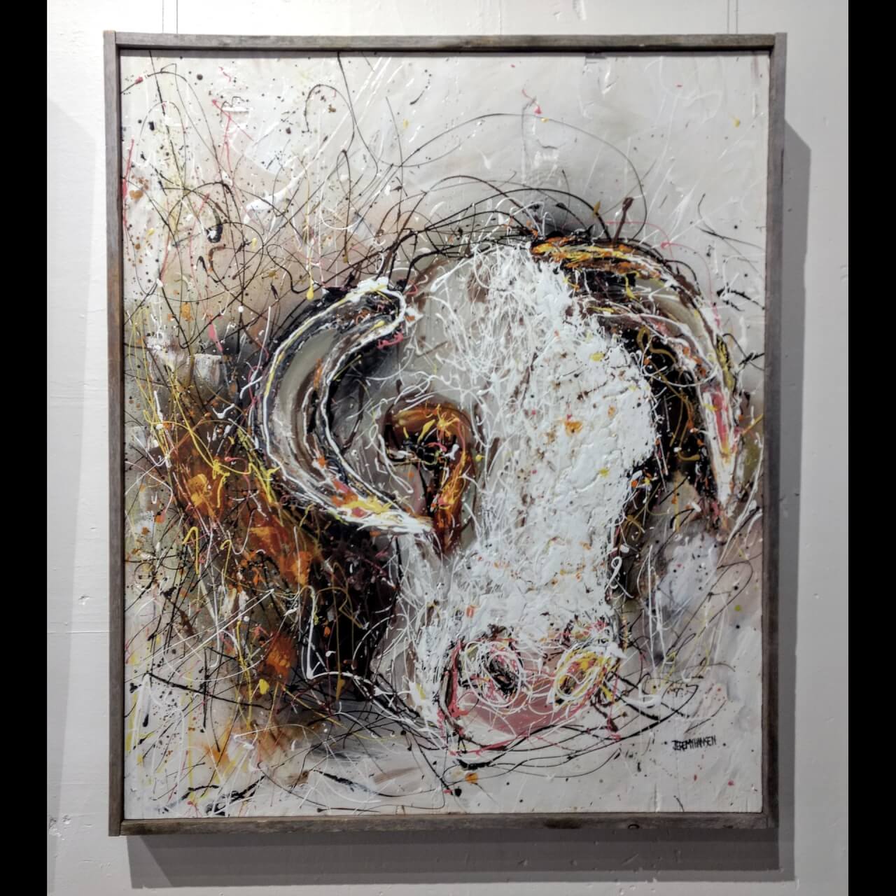gestural bull on white background