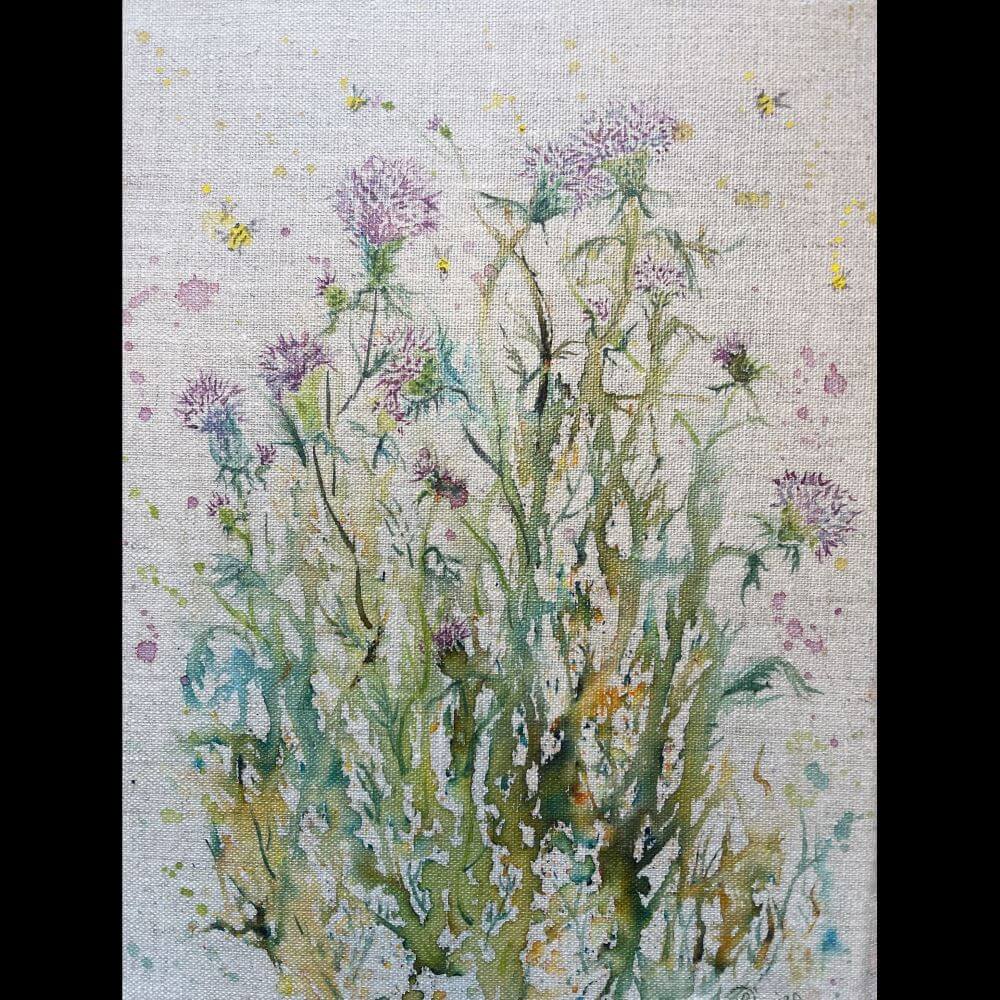 wildflowers on canvas