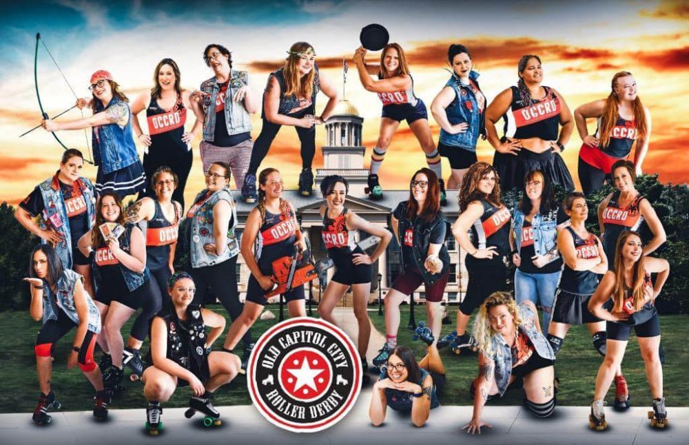 Old capitol city roller derby team photo