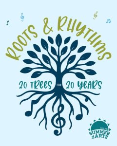 Roots and Rhythms Vertical IG_750 social media graphic with fundraiser logo of a tree with music notes for roots