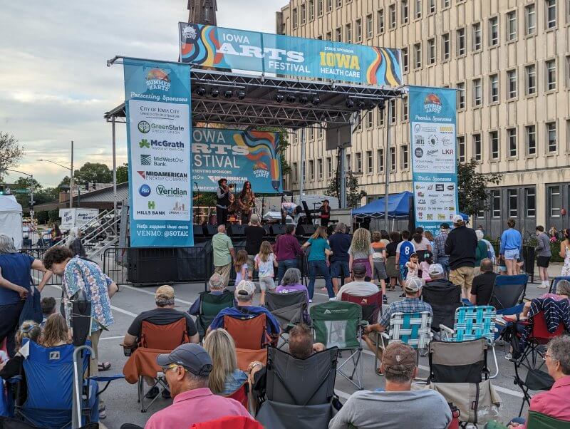 band on the 2024 iowa arts festival main stage